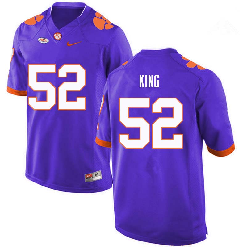Men #52 Matthew King Clemson Tigers College Football Jerseys Sale-Purple - Click Image to Close